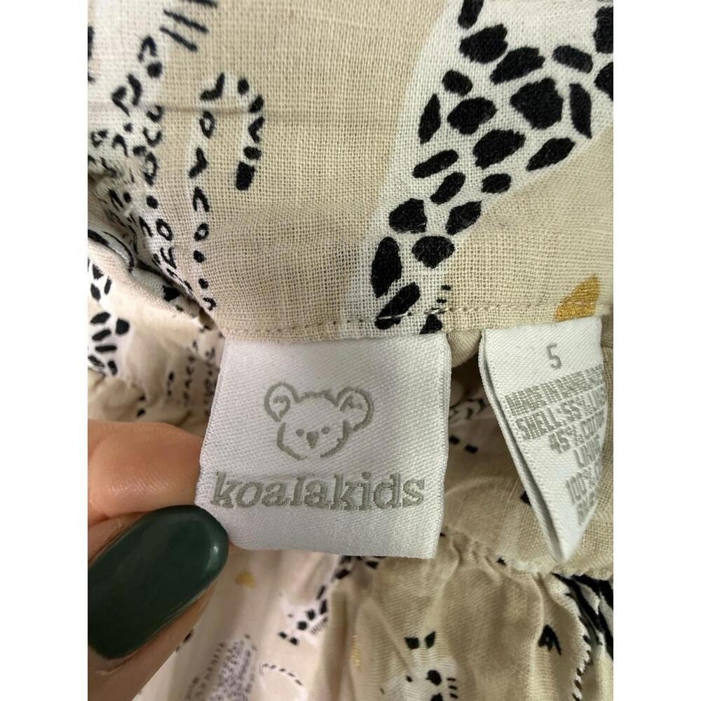 koala kids girls beige zebra novelty print dress cotton & linen blend size 5T - Picture 8 of 9